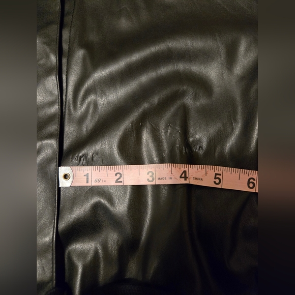 LANE BRYANT 18 Black Faux Leather Jacket Snap Front Drawstring Lightweight - Picture 4 of 12